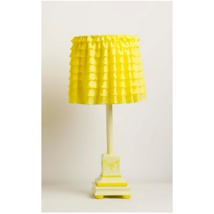 Yessica's Collection Yellow Mini Column Stick Lamp With Yellow Flutter Drum Shad - All