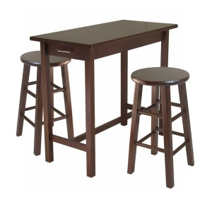 Winsome Wood 3-Pc Breakfast Table with 2 Square Leg Stools - All
