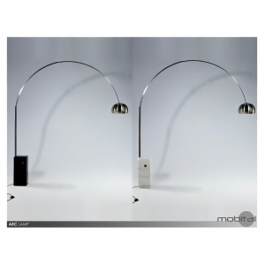 Mobital Arc Lamp In Marble Base/Brushed Stainless Steel - All