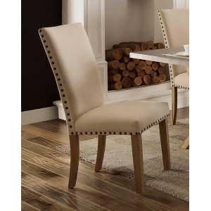 Homelegance Luella Side Chair Nail-Head Beige Fabric In Weathered Oak Set of - All