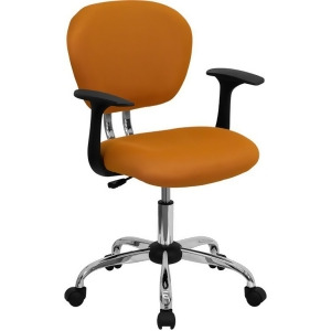 Flash Furniture Mid-Back Orange Mesh Task Chair w/ Arms Chrome Base H-2376-f - All