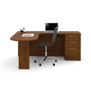 Bestar Embassy 60880-63 L-shaped Workstation Kit In Tuscany Brown - All