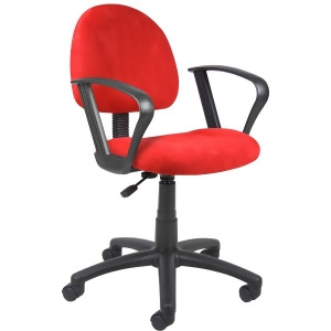 Boss Chairs Boss Red Microfiber Deluxe Posture Chair w/ Loop Arms - All