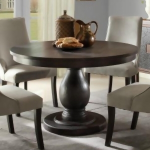 Homelegance Dandelion Round Pedestal Dining Table in Distressed Taupe - All