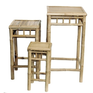 Bamboo 3 Piece Square Nesting Stool - All