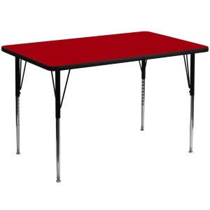 Flash Furniture 36 x 72 Rectangular Activity Table w/ Red Thermal Fused Laminate - All