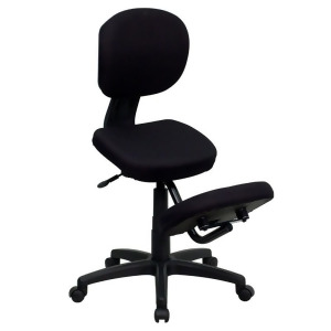 Flash Furniture Mobile Ergonomic Kneeling Posture Task Chair in Black Fabric w/ - All