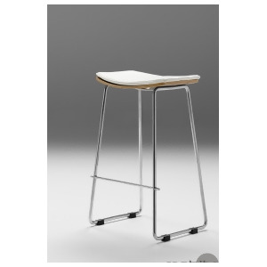 Mobital Lucia Bar Stool In White And Walnut - All