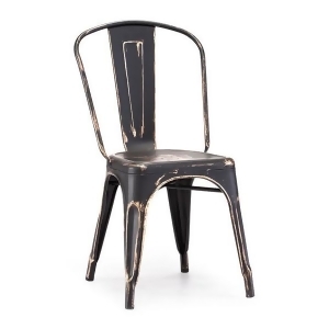 Zuo Elio Chair in Antique Black Gold Set of 2 - All