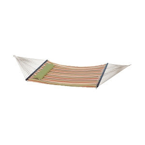 Bliss Hammocks Euro Quilted Hammock with Green Button Tuft Pillow - All