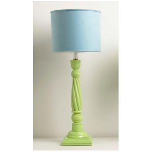 Yessica's Collection Green Color Block Swirl Column Lamp With Blue Drum Shade - All
