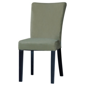 Chintaly Monica Modern Parson Side Chair In Green Microfiber Set of 2 - All