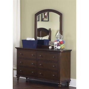 Liberty Furniture Abbott Ridge Dresser Mirror in Cinnamon Finish - All