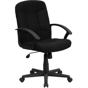 Flash Furniture Mid-Back Black Fabric Task Computer Chair w/ Nylon Arms Go-s - All