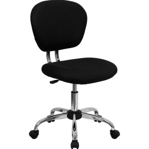 Flash Furniture Mid-Back Black Mesh Task Chair w/ Chrome Base H-2376-f-bk-gg - All