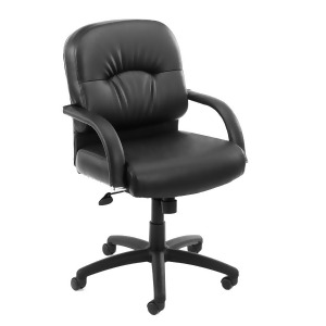 Boss Chairs Boss Mid Back Caressoft Chair In Black w/ Knee Tilt - All