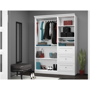 Bestar Versatile 61'' Classic Kit With Narrow Drawers In White - All