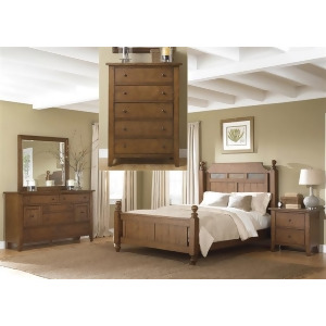 Liberty Furniture Hearthstone Poster Bed Dresser Mirror Chest Nightstand - All