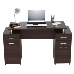 Inval America Computer Desk With Four Drawers In Espresso-Wenge - All