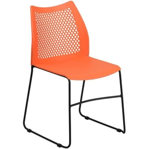 Flash Furniture Hercules Series 661 Pounds Capacity Orange Sled Base Stack Chair - All