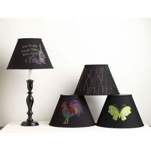 Yessica's Collection Black Lamp With Multi Rooster Dazzle Shade - All
