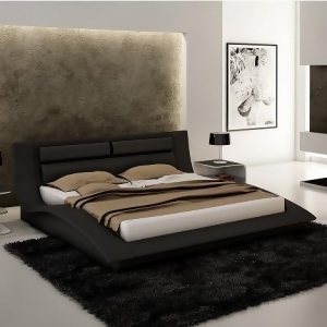 J M Furniture Wave Platform Bed in Black - All