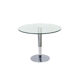 Chintaly 8129 Round Hi-Low Dining Table In Glass And Chrome - All