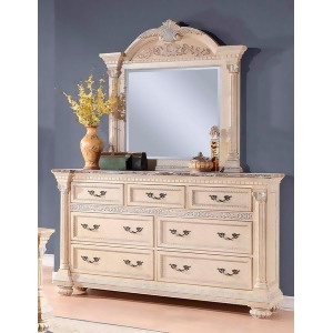 Homelegance Russian Hill Dresser With Faux Marble Top In Antique White - All