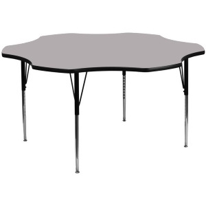 Flash Furniture 60 Inch Flower Shaped Activity Table w/ Grey Thermal Fused Lamin - All