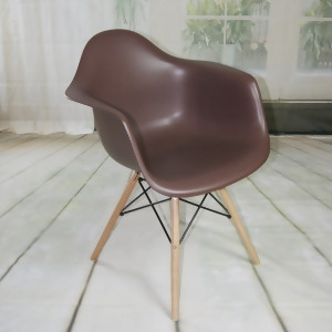 Mod Made Paris Tower Collection Arm Chair With Wood Leg In Chocolate Set of 2 - All