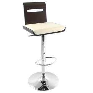 Lumisource Viera Bar Stool In Wenge And White - All