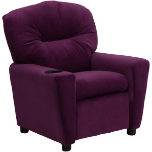 Flash Furniture Contemporary Purple Microfiber Kids Recliner w/ Cup Holder Bt- - All