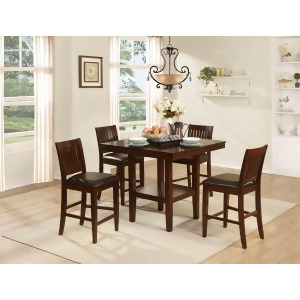 Homelegance Galena 5 Piece Counter Height Set in Warm Cherry - All