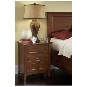 A-america Westlake 3 Drawer Nightstand Cherry Brown Finish - All