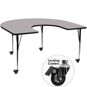 Flash Furniture Mobile 60 X 66 Horseshoe Activity Table With Grey Thermal Fuse - All