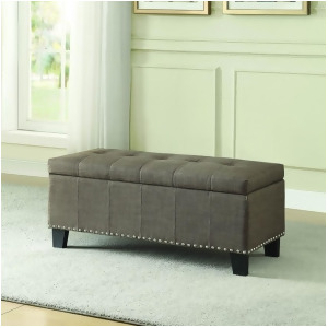Homelegance Fedora Lift Top Storage Bench in Brown - All