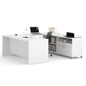 Bestar Pro-Linea U-desk In White - All