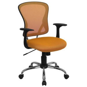 Flash Furniture Mid-Back Orange Mesh Office Chair w/ Chrome Finished Base H-83 - All