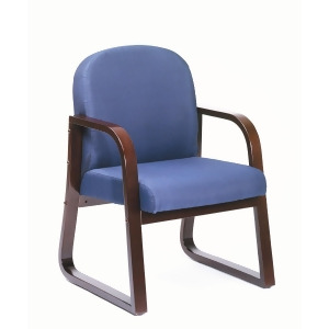Boss Chairs Boss Mahogany Frame Side Chair in Blue Fabric - All