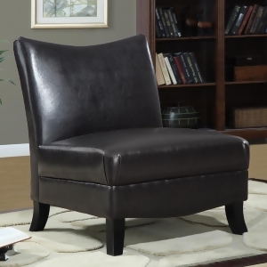 Monarch Specialties 8046 Accent Chair in Dark Brown Leather - All
