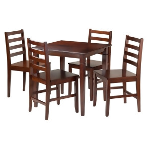 Winsome Wood Kingsgate 5-Pc Dining Table with 4 Hamilton Ladder Back Chairs - All