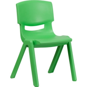Flash Furniture Green Plastic Stackable School Chair w/ 15.5 Inch Seat Height - All