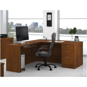 Bestar Embassy L-shaped Workstation Kit In Tuscany Brown - All