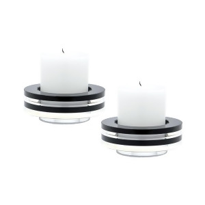 Round Tuxedo Crystal Candleholder Set Of2 - All