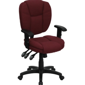 Flash Furniture Mid-Back Burgundy Fabric Multi-Functional Ergonomic Task Chair w - All