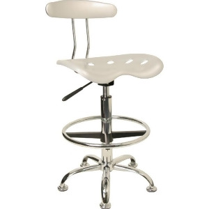 Flash Furniture Vibrant Silver Chrome Drafting Stool w/ Tractor Seat Lf-215- - All