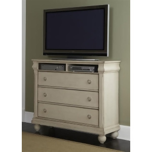 Liberty Furniture Rustic Traditions Media Chest in Rustic White Finish - All