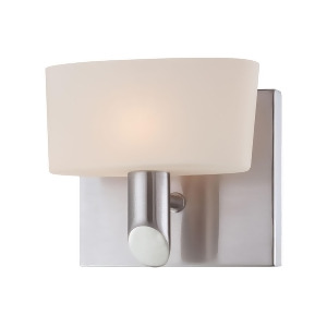 Alico Toby 1L Wall Lamp W7 W/Satin Nickel With Wh Opal Gl. 1Xg9 40W P/Nickle - All