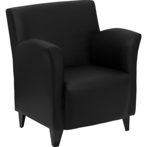 Flash Furniture Hercules Roman Series Black Leather Reception Chair Zb-roman-b - All