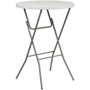 Flash Furniture 32 Inch Round Granite White Plastic Bar Height Folding Table R - All